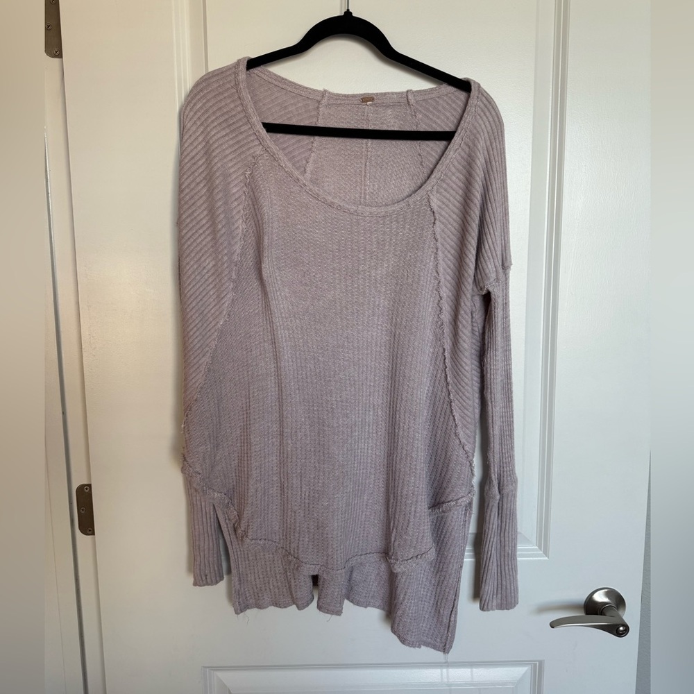 Free People Waffle Long Sleeve, Size Large